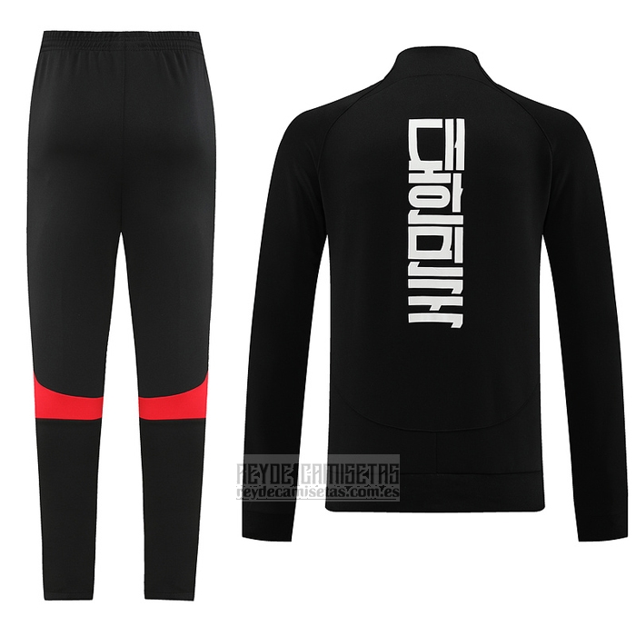 Chandal de Chaqueta del Corea del Sur 2022-2023 Negro y Rojo